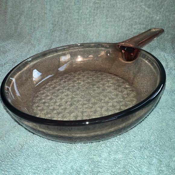 Corning Ware Vision Ware 7” Waffle Bottom Frying Pan Skillet Amber Glass FRANCE - Picture 5 of 7